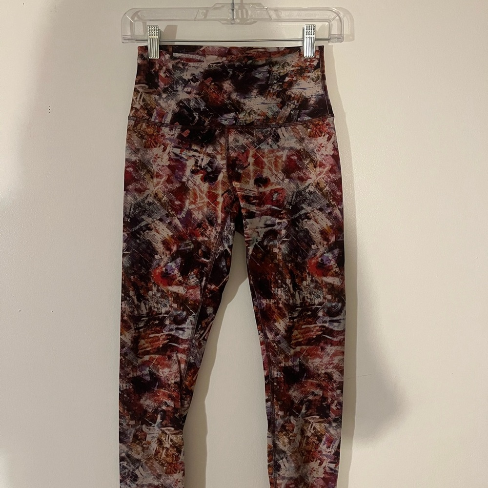 Lululemon Athletica Multicolor Abstract Leggings Size 6
